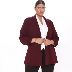 The Celine Blazer - Burgundy